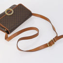 CELINE Macadam Canvas Shoulder Bag PVC 5 Set Brown Auth ki6106-25