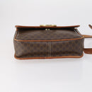 CELINE Macadam Canvas Shoulder Bag PVC 5 Set Brown Auth ki6106-26