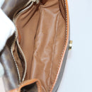 CELINE Macadam Canvas Shoulder Bag PVC 5 Set Brown Auth ki6106-27