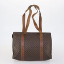 CELINE Macadam Canvas Shoulder Bag PVC 5 Set Brown Auth ki6106-3