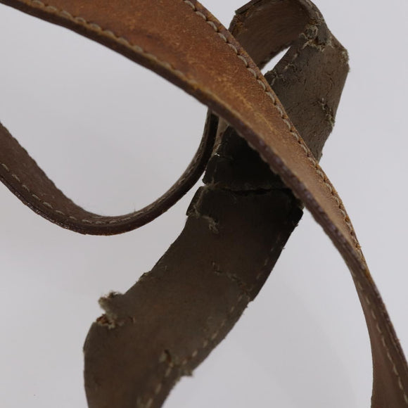 CELINE Macadam Canvas Shoulder Bag PVC 5 Set Brown Auth ki6106