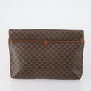 CELINE Macadam Canvas Shoulder Bag PVC 5 Set Brown Auth ki6106-9