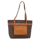 CELINE Macadam Canvas Tote Bag PVC Leather Brown Auth ki6109-1