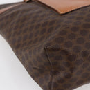 CELINE Macadam Canvas Tote Bag PVC Leather Brown Auth ki6109-11