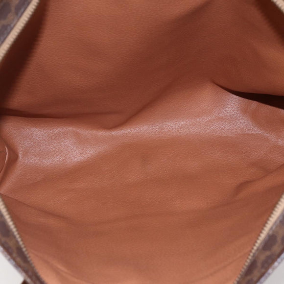 CELINE Macadam Canvas Tote Bag PVC Leather Brown Auth ki6109