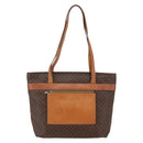 CELINE Macadam Canvas Tote Bag PVC Leather Brown Auth ki6109-2