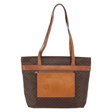 CELINE Macadam Canvas Tote Bag PVC Leather Brown Auth ki6109 - 0