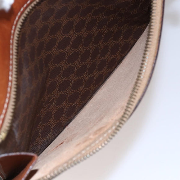 CELINE Macadam Canvas Tote Bag PVC Leather Brown Auth ki6109