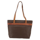 CELINE Macadam Canvas Tote Bag PVC Leather Brown Auth ki6109-3
