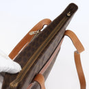 CELINE Macadam Canvas Tote Bag PVC Leather Brown Auth ki6109-6