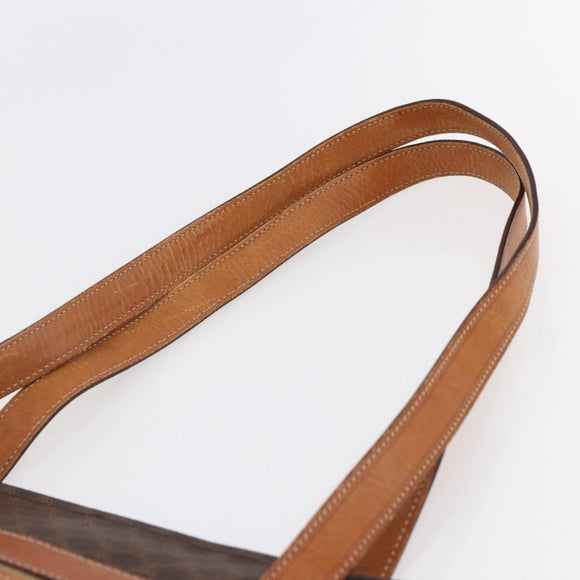 CELINE Macadam Canvas Tote Bag PVC Leather Brown Auth ki6109