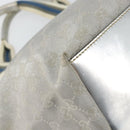 GUCCI GG Canvas Sherry Line Tote Bag Silver Blue khaki Auth ki6110-13