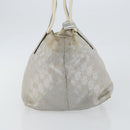 GUCCI GG Canvas Sherry Line Tote Bag Silver Blue khaki Auth ki6110-4