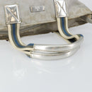 GUCCI GG Canvas Sherry Line Tote Bag Silver Blue khaki Auth ki6110-7