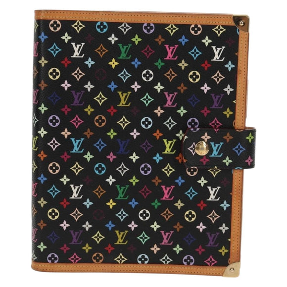 LOUIS VUITTON Multicolor Agenda GM Day Planner Cover Black R20893 Auth ki6115V