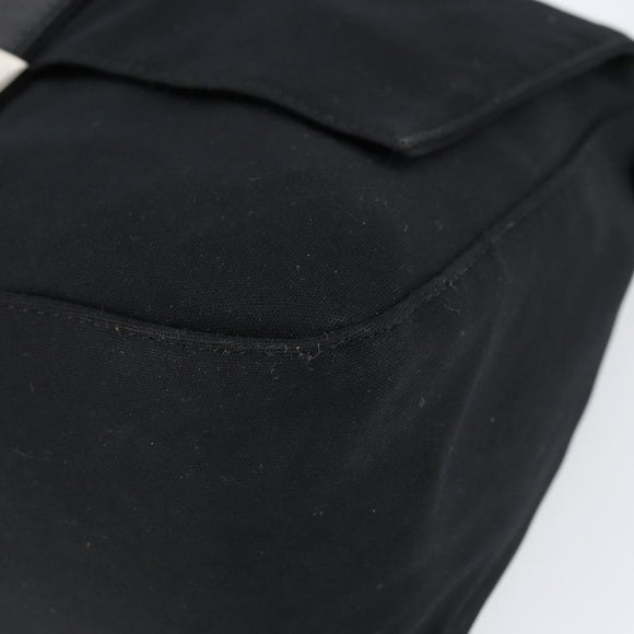 FENDI Mamma Baguette Shoulder Bag Nylon Black Silver Auth ki6120