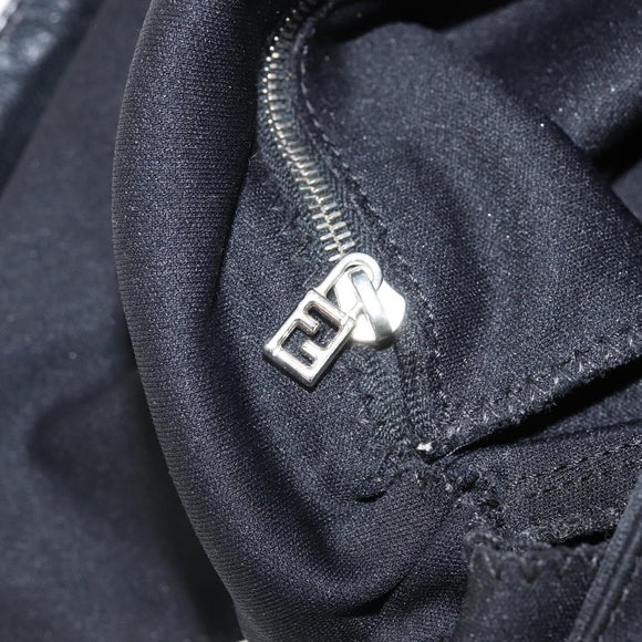 FENDI Mamma Baguette Shoulder Bag Nylon Black Silver Auth ki6120