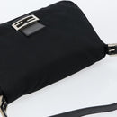 FENDI Mamma Baguette Shoulder Bag Nylon Black Silver Auth ki6120-6