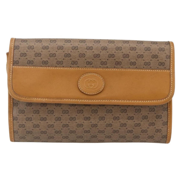 GUCCI Micro GG Supreme Shoulder Bag PVC Beige Gold 004 89 0265 Auth ki6121