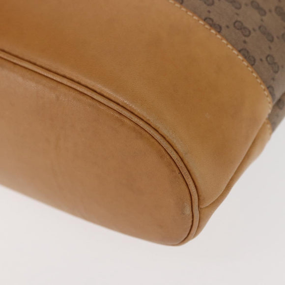 GUCCI Micro GG Supreme Shoulder Bag PVC Beige Gold Auth ki6122