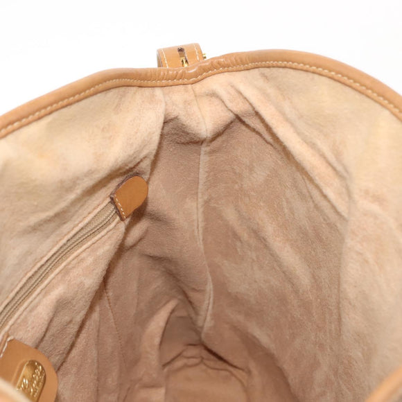 GUCCI Micro GG Supreme Shoulder Bag PVC Beige Gold Auth ki6122