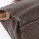 CELINE Macadam Canvas Tote Bag PVC Leather Brown Gold Auth ki6123-17