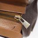 CELINE Macadam Canvas Tote Bag PVC Leather Brown Gold Auth ki6123-9