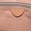 CELINE Macadam Canvas Tote Bag PVC Leather Brown Gold Auth ki6123-12