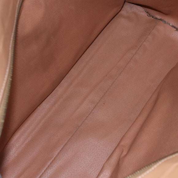 CELINE Macadam Canvas Tote Bag PVC Leather Brown Gold Auth ki6123