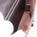 CELINE Macadam Canvas Tote Bag PVC Leather Brown Gold Auth ki6123-21