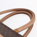 CELINE Macadam Canvas Tote Bag PVC Leather Brown Gold Auth ki6123-14