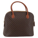 CELINE Macadam Canvas Hand Bag PVC Leather Brown Gold Auth ki6124-1