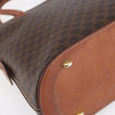 CELINE Macadam Canvas Hand Bag PVC Leather Brown Gold Auth ki6124-15