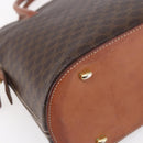CELINE Macadam Canvas Hand Bag PVC Leather Brown Gold Auth ki6124-17