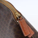 CELINE Macadam Canvas Hand Bag PVC Leather Brown Gold Auth ki6124-9