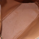 CELINE Macadam Canvas Hand Bag PVC Leather Brown Gold Auth ki6124-10