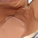 CELINE Macadam Canvas Hand Bag PVC Leather Brown Gold Auth ki6124-19