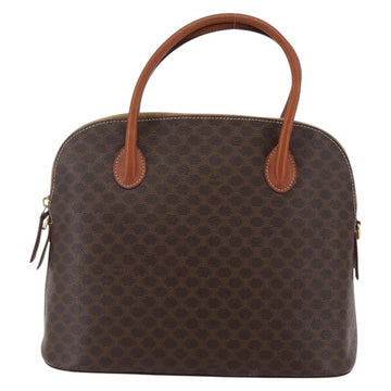 CELINE Macadam Canvas Hand Bag PVC Leather Brown Gold Auth ki6124 - 0