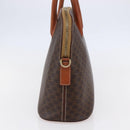 CELINE Macadam Canvas Hand Bag PVC Leather Brown Gold Auth ki6124-3