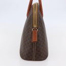 CELINE Macadam Canvas Hand Bag PVC Leather Brown Gold Auth ki6124-4