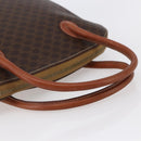 CELINE Macadam Canvas Hand Bag PVC Leather Brown Gold Auth ki6124-7