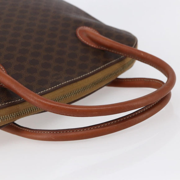 CELINE Macadam Canvas Hand Bag PVC Leather Brown Gold Auth ki6124