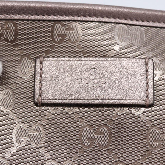 GUCCI GG Implementation Tote Bag PVC Silver Pink gray 211138 Auth ki6125