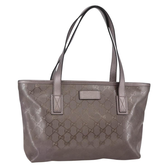 GUCCI GG Implementation Tote Bag PVC Silver Pink gray 211138 Auth ki6125