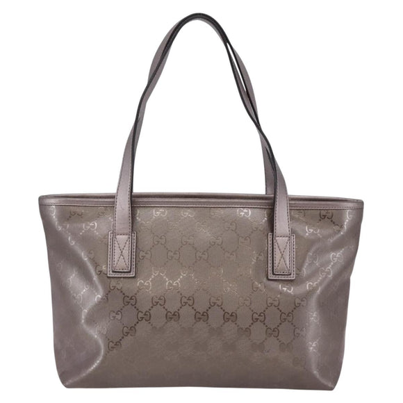 GUCCI GG Implementation Tote Bag PVC Silver Pink gray 211138 Auth ki6125