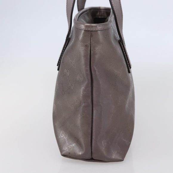 GUCCI GG Implementation Tote Bag PVC Silver Pink gray 211138 Auth ki6125