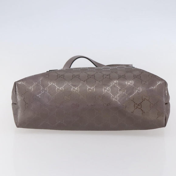 GUCCI GG Implementation Tote Bag PVC Silver Pink gray 211138 Auth ki6125