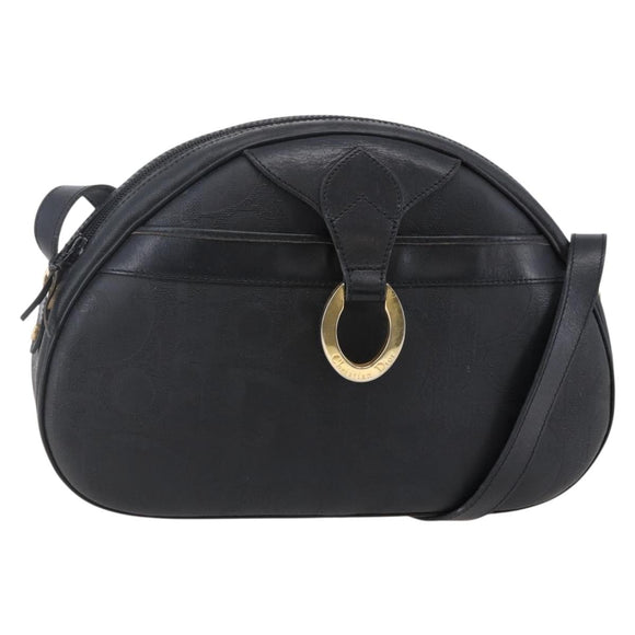 Christian Dior Trotter Canvas Shoulder Bag Black Auth ki6126