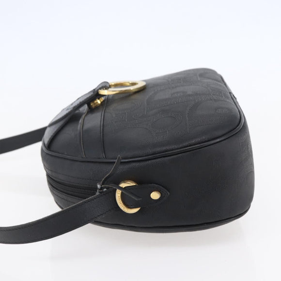 Christian Dior Trotter Canvas Shoulder Bag Black Auth ki6126