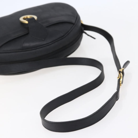 Christian Dior Trotter Canvas Shoulder Bag Black Auth ki6126